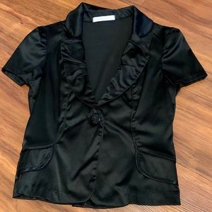 Short sleeve black crop blazer